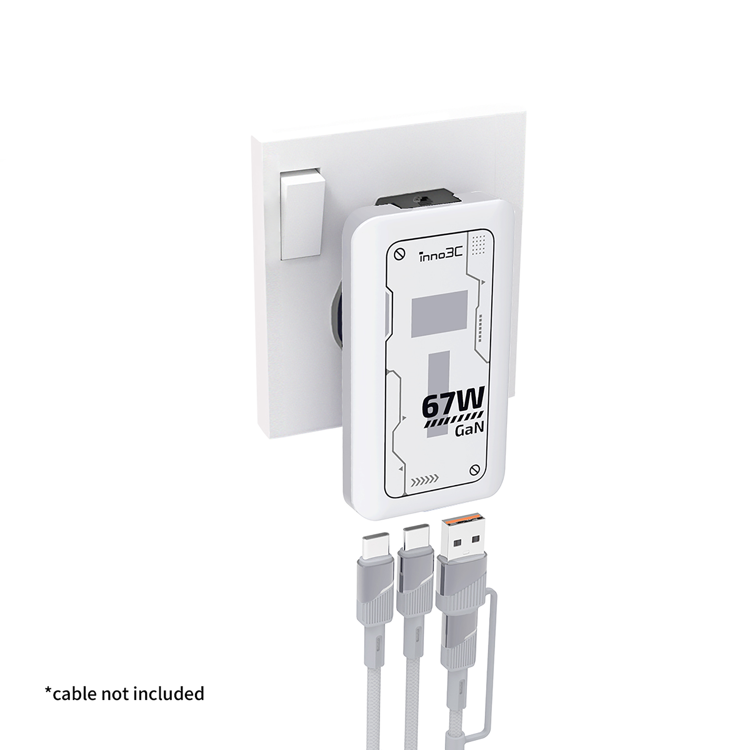 inno3C i-67DT-S 超細 67W 三輸出 GaN 旅行快速充電器連收納袋, , large image number 2